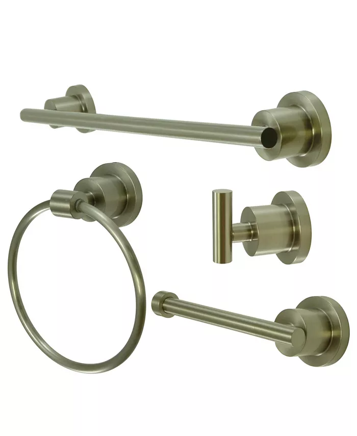Kingston Brass Concord Modern 4-Pc. Bathroom Accessories Set in Brushed Nickel