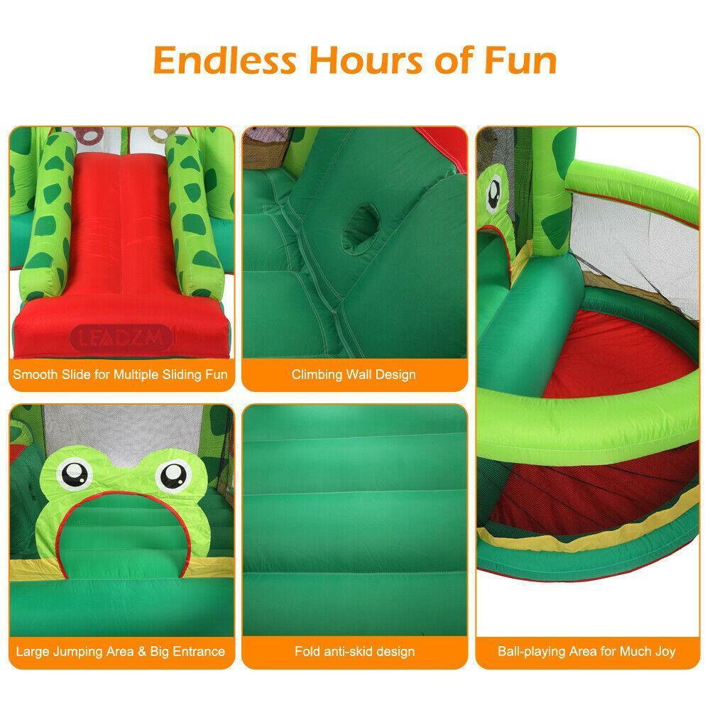 Bounce House Kids Moonwalk Jump Frog Castle Slide