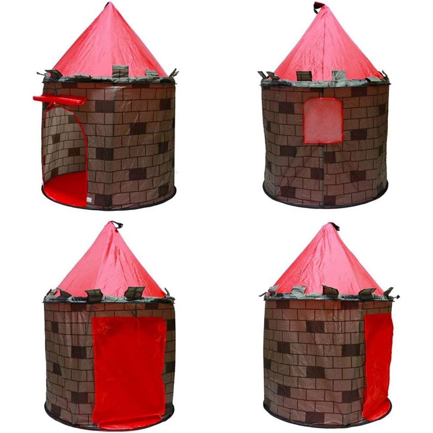 Cmgb Castle Play Tent, Unique Pop Up Fortress, Collapsible Playhouse with Storage Bag, Indoor