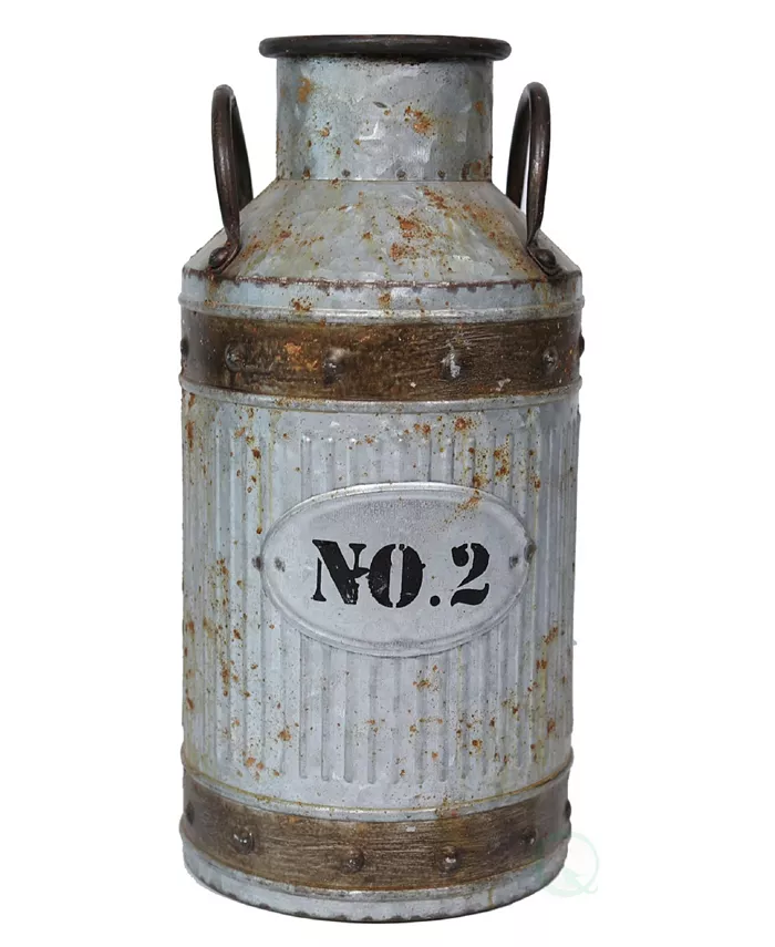 Vintiquewise Galvanized Metal Rustic Milk Can， Medium