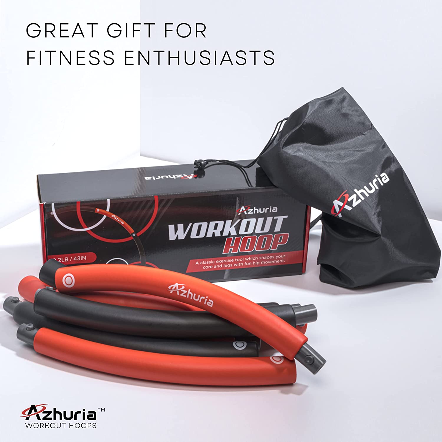 Weighted Hula Hoop Plus Size | 3.2lb Weight， 43in Diameter | Extra Large Hula Hoop for Adults Weight Loss | Easy to Spin， Soft Padding | Exercise Hoop for Beginners and Advanced Hoopers