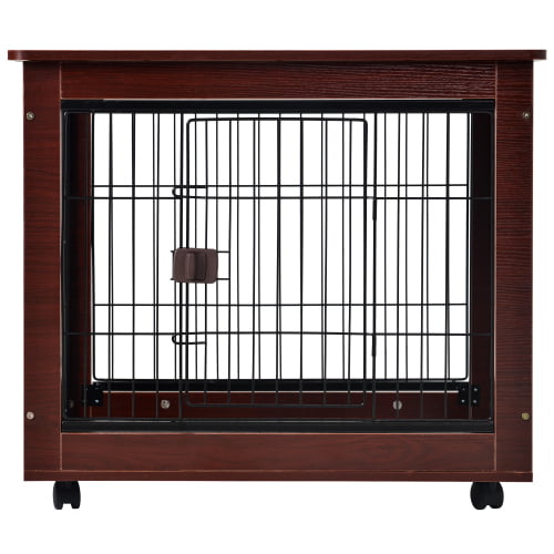 31'' Furniture Style Pet Dog Crate Cage with Wooden Structure