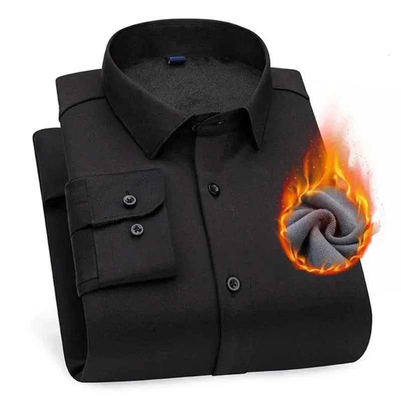 Camisa Percival™ Design Minimalista com Forro em Veludo / Elegância e Conforto para Conquistar no Inverno!