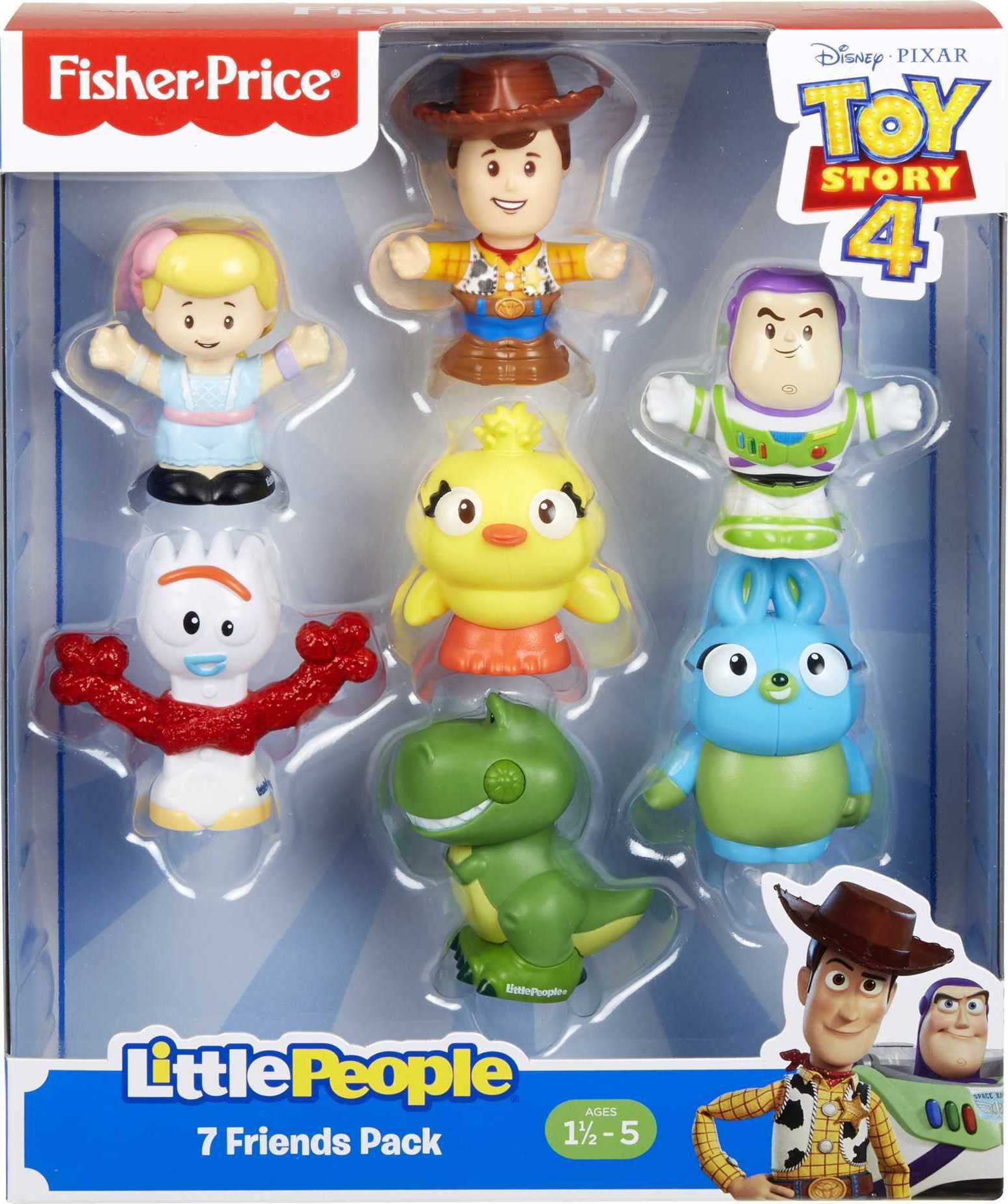 Disney Toy Story 7 Friends Pack Little People Figure Set with Woody and Buzz Lightyear for Toddlers