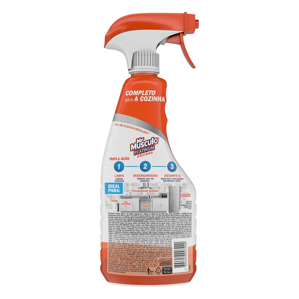 Desinfetante Cozinha Laranja Mr Musculo Platinum 500ml Borrifador