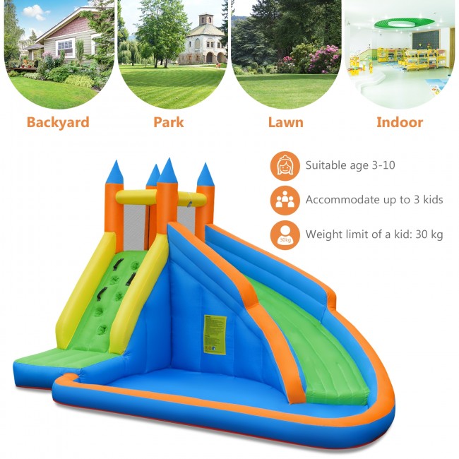 Inflatable Water Slide Mighty Bounce House Castle Moonwalk Jumper without Blower 13' x 9.8' x 8.2'