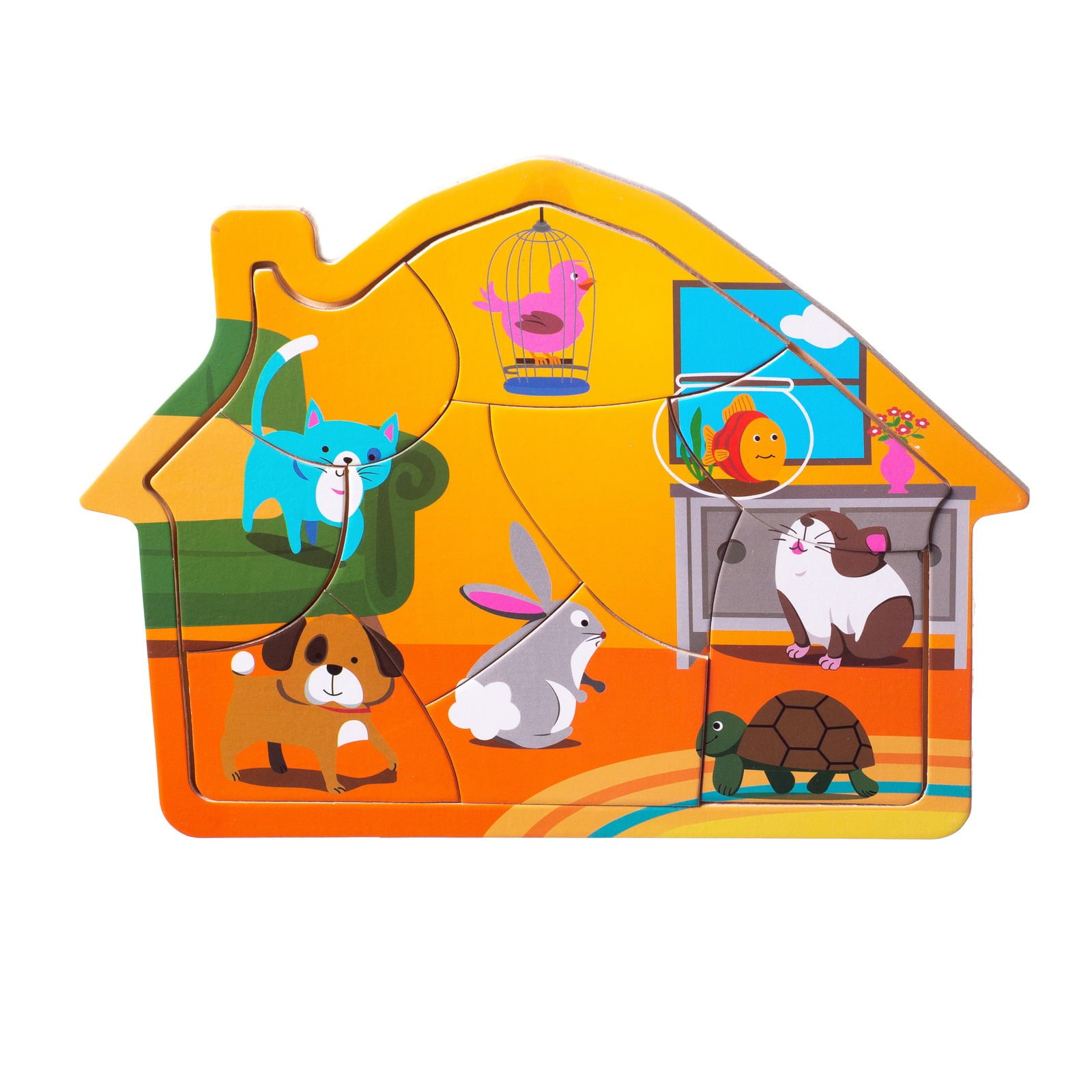 Eliiti Wooden Pets Animals Jigsaw Puzzle for Toddlers 2 to 4 Years Old Boys Girls