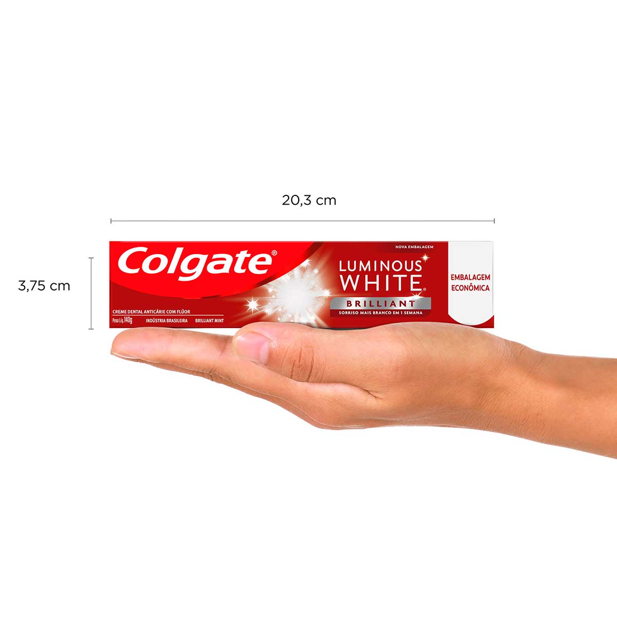 Creme Para Clareamento Dental Colgate Luminous White Brilliant Mint 140g