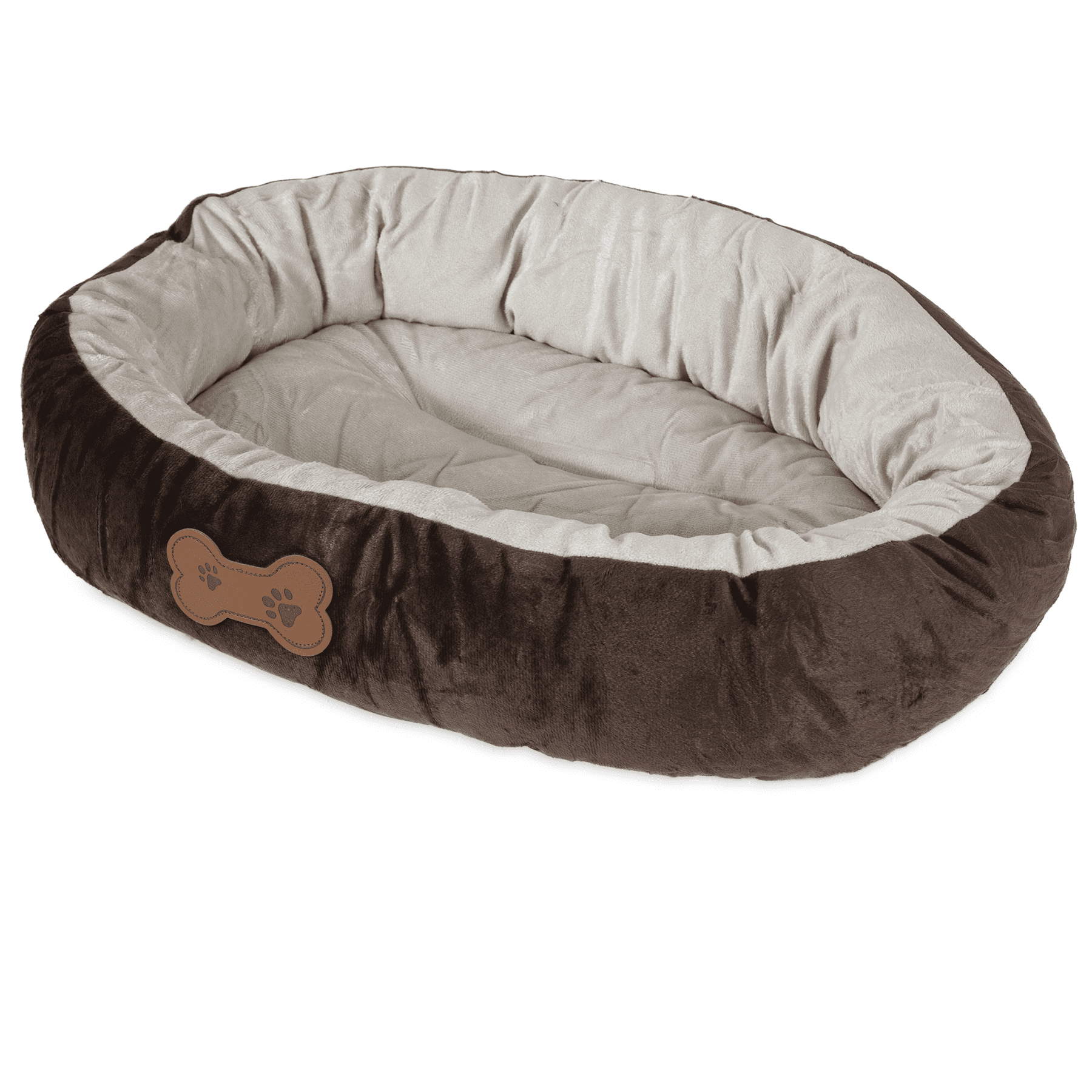 Aspen Pet Oval Cuddler Pet Bed， Brown