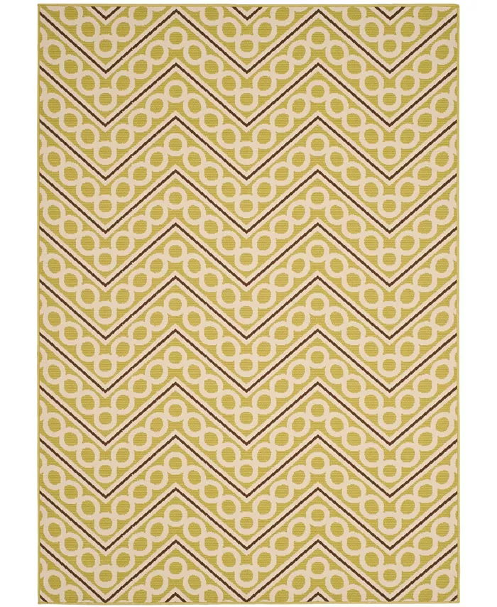 Safavieh Hampton Green and Ivory 8' x 11' Outdoor Area Rug