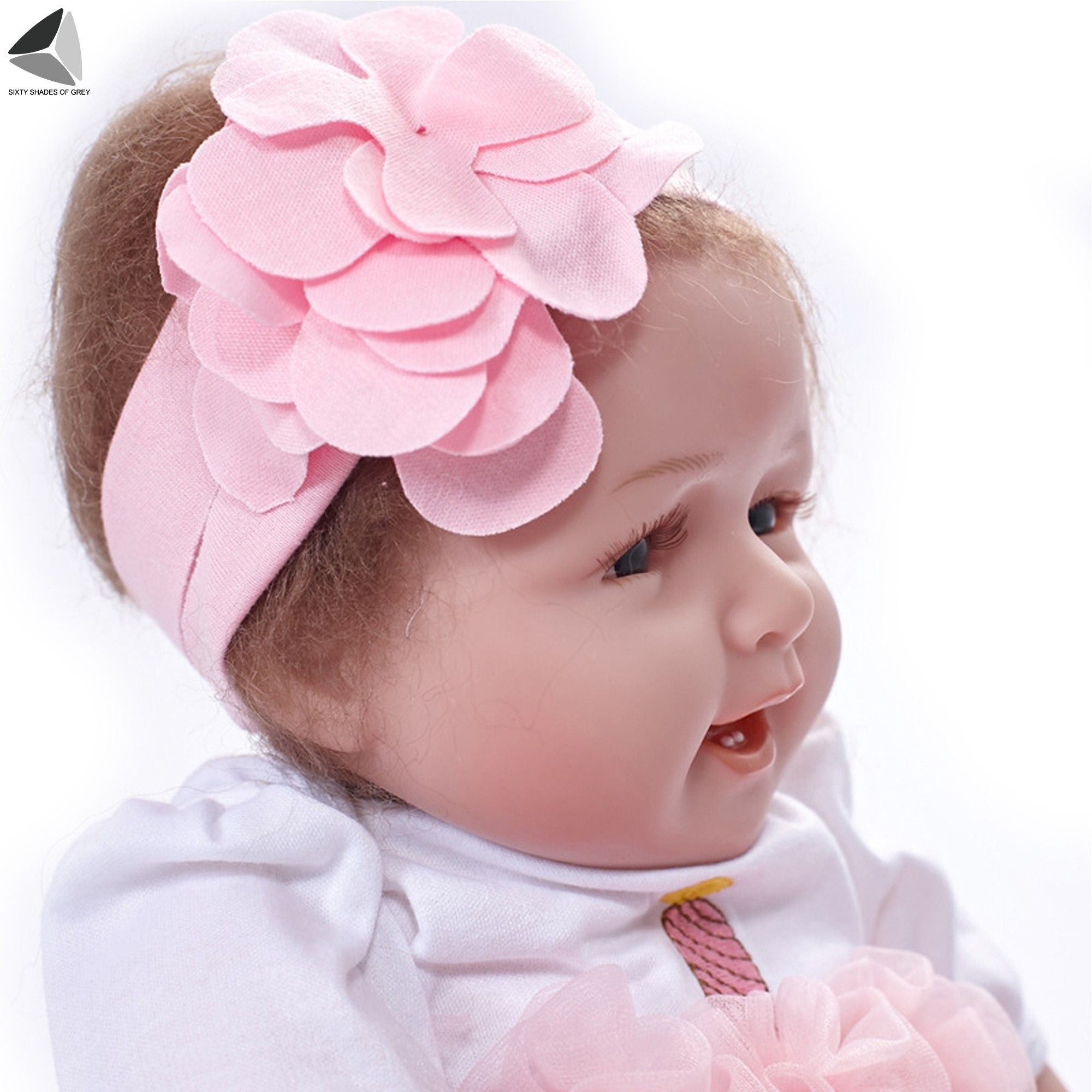 Sixtyshades 22 inch Reborn Baby Dolls Girl Lifelike Smiling And Eyes Open Handmade Newborn Dolls for Toddler Gifts