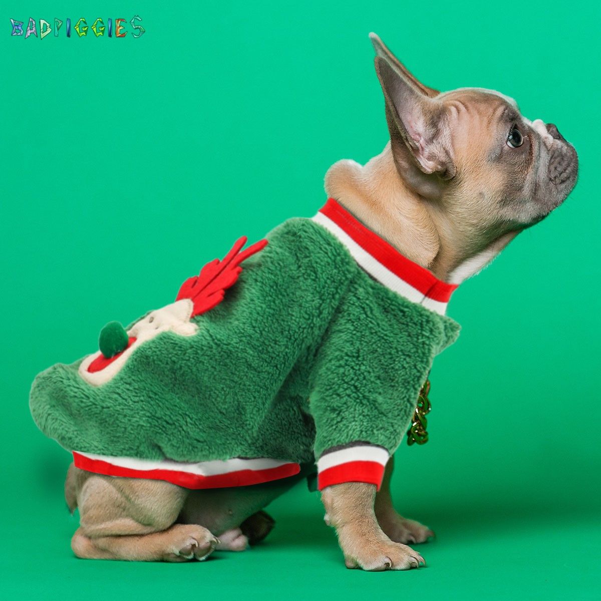 BadPiggies Pet Dog Fleece Sweater Winter Clothes Warm Thickening Coat Jacket Xmas Reindeer Pajamas for Puppy Small Dog Cat (XS， Red)
