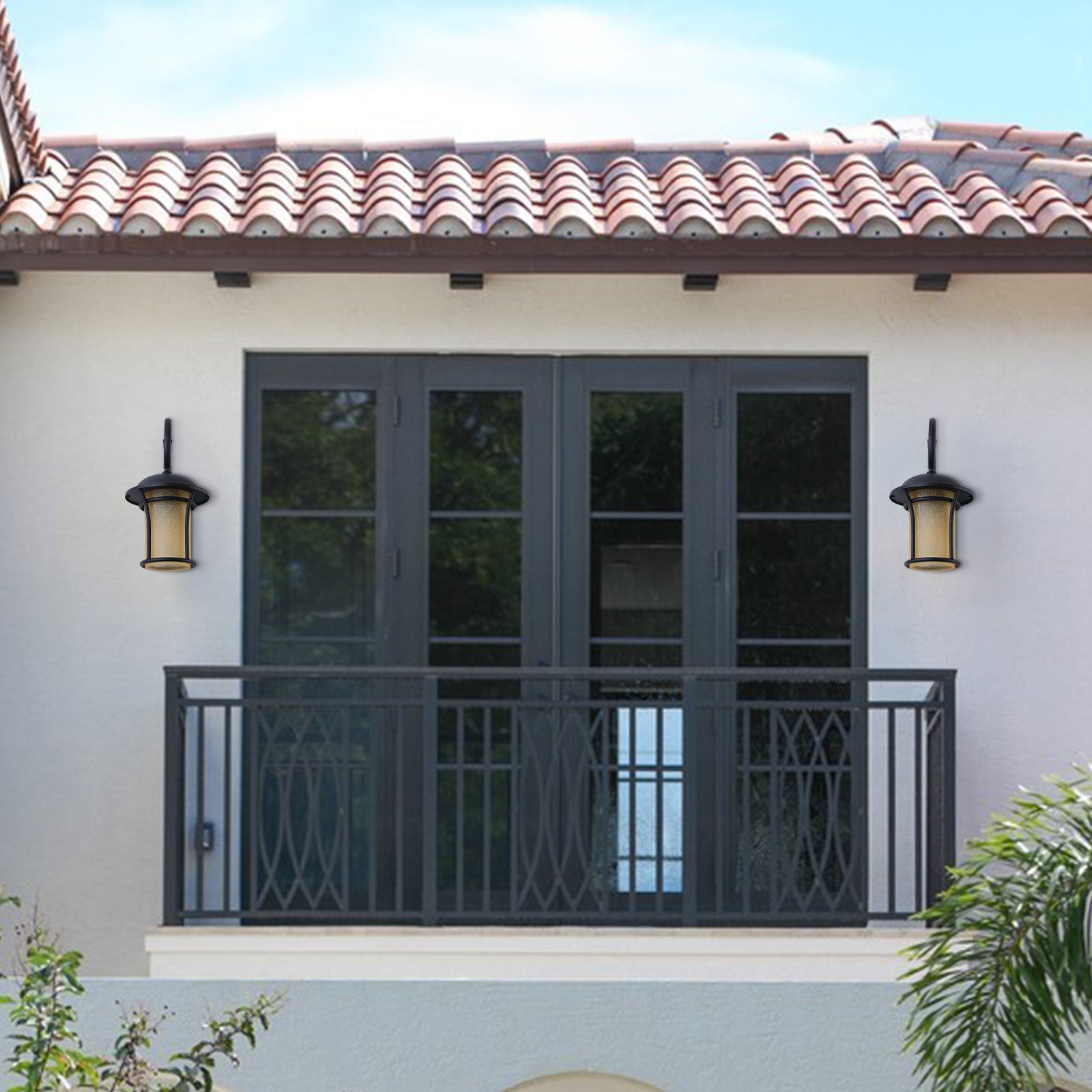 Loyalheartdy Waterproof Outdoor Wall Light, Exterior Wall Lantern Lamp Ground Glass Outside House Sconces Light for Porch Patio