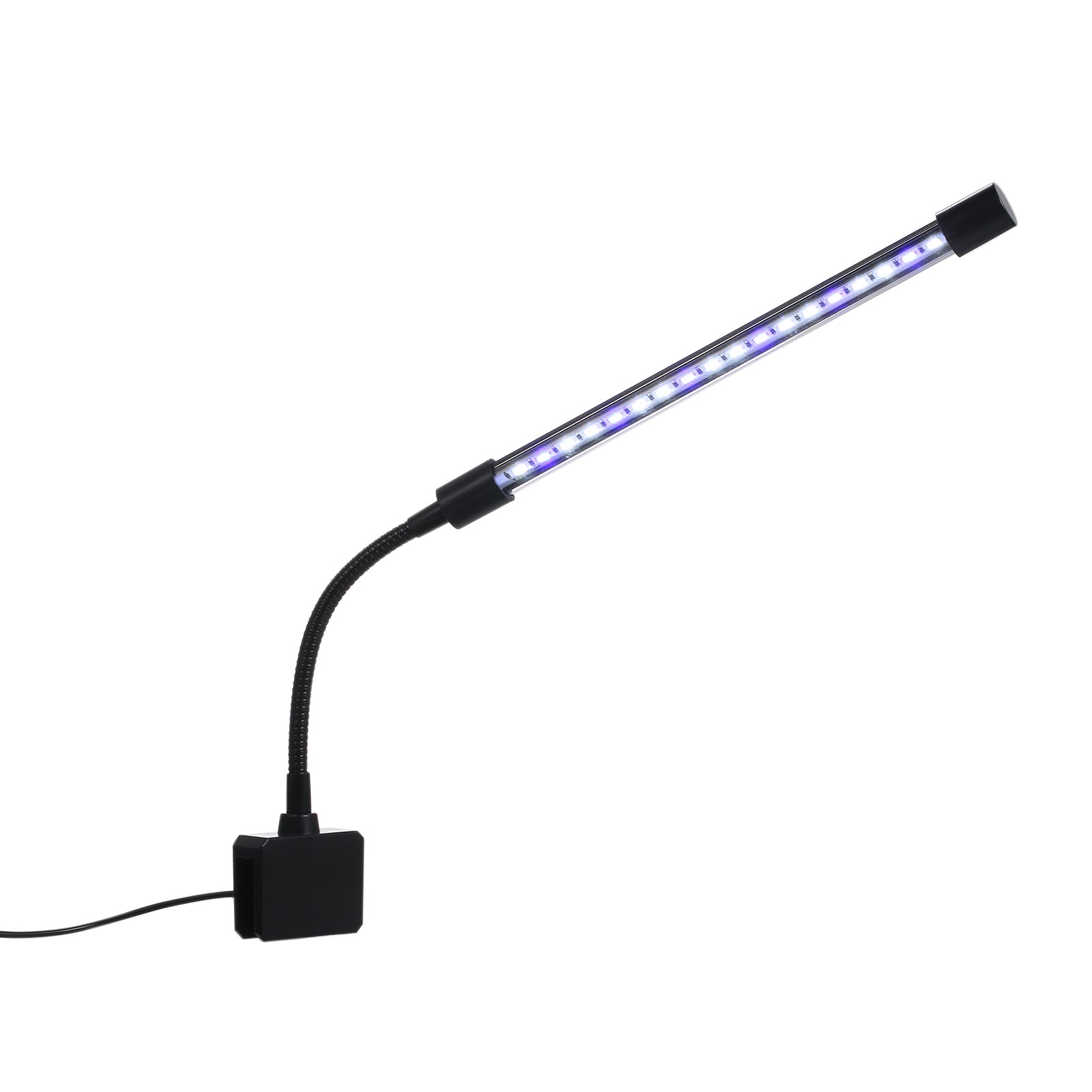 D C 5V 7W 18 LED Aquarium Light Fish Jar Clamp Clip View Lamp USB Powered Operated 3 Colors Changeable 10 Levels Adjustable Brightness Dimmable Flexible Bendable Foldable Tube Design Portab