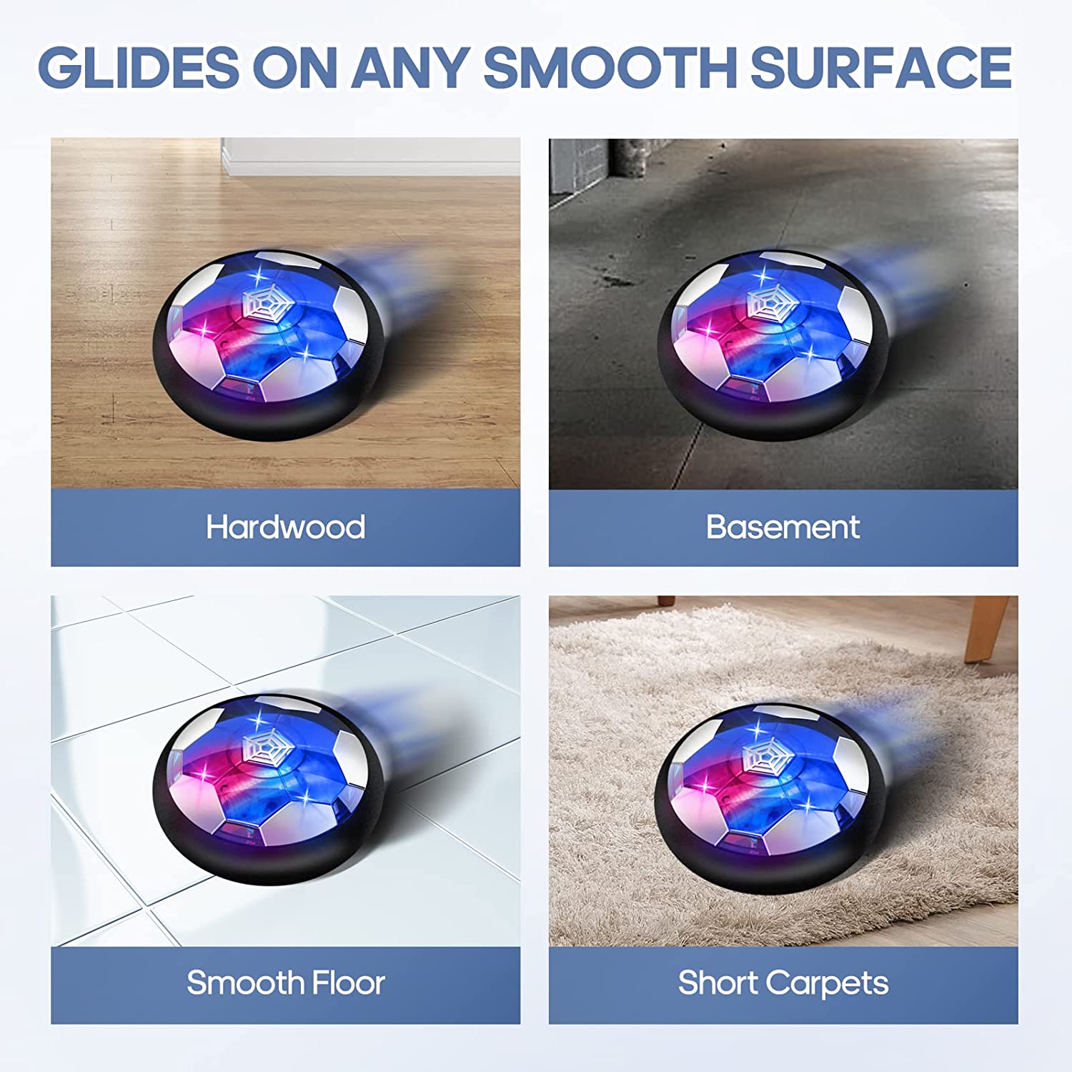 Kids Suspended Soccer， Indoor Soccer with LED Lights and Upgraded Foam Bumper for Kids 3-12 Years Old