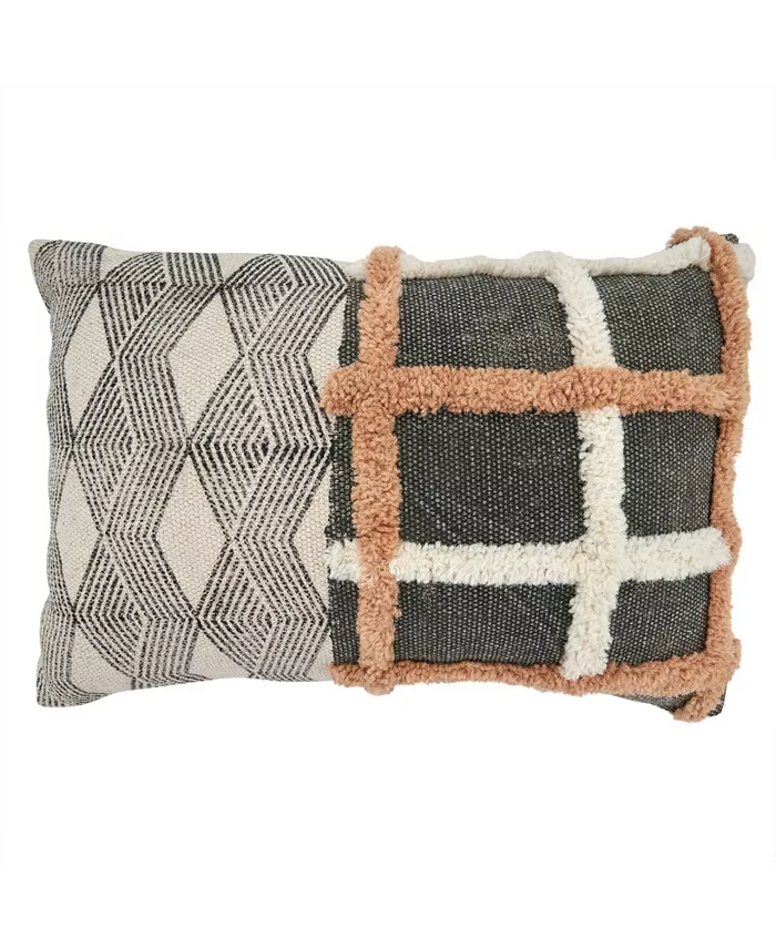 Saro Lifestyle Tufted Print Decorative Pillow， 16
