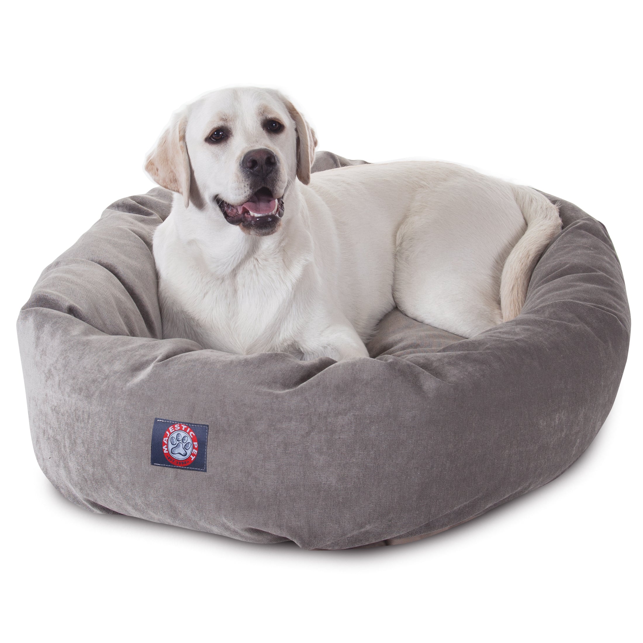 Majestic Pet | Villa Velvet Bagel Pet Bed For Dogs， Vintage， Large