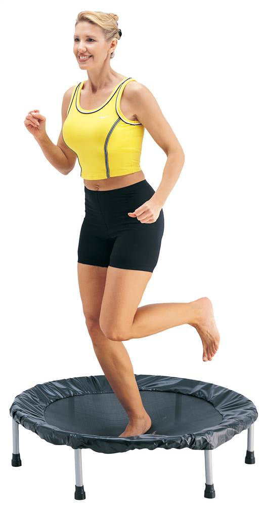 Stamina 36 in. Folding Trampoline， Gray - Low Impact - Easy to Use