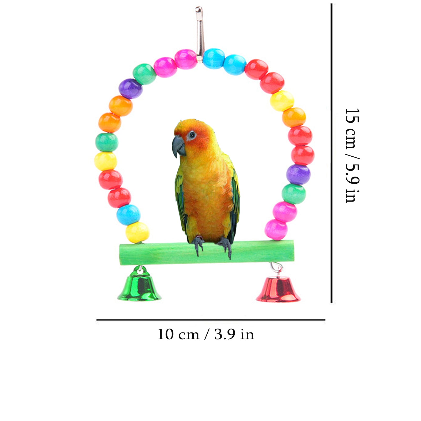 CHBORLESS Bird Parakeet Toy for Swing Hanging Standing Chewing Hammock Bell Toy，6 Pack (Set1)