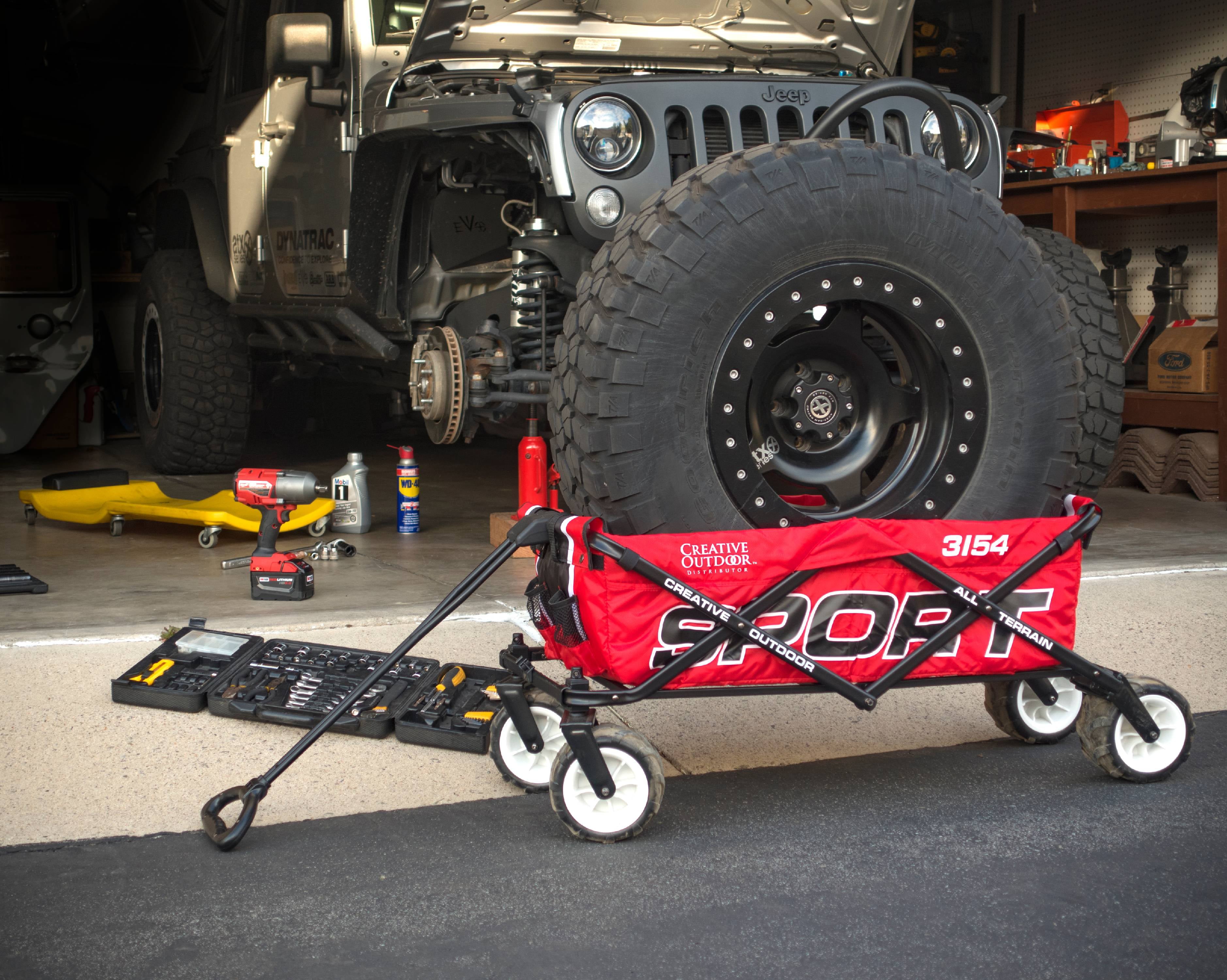 Creative Outdoor Sport All-Terrain Folding Wagon， Red