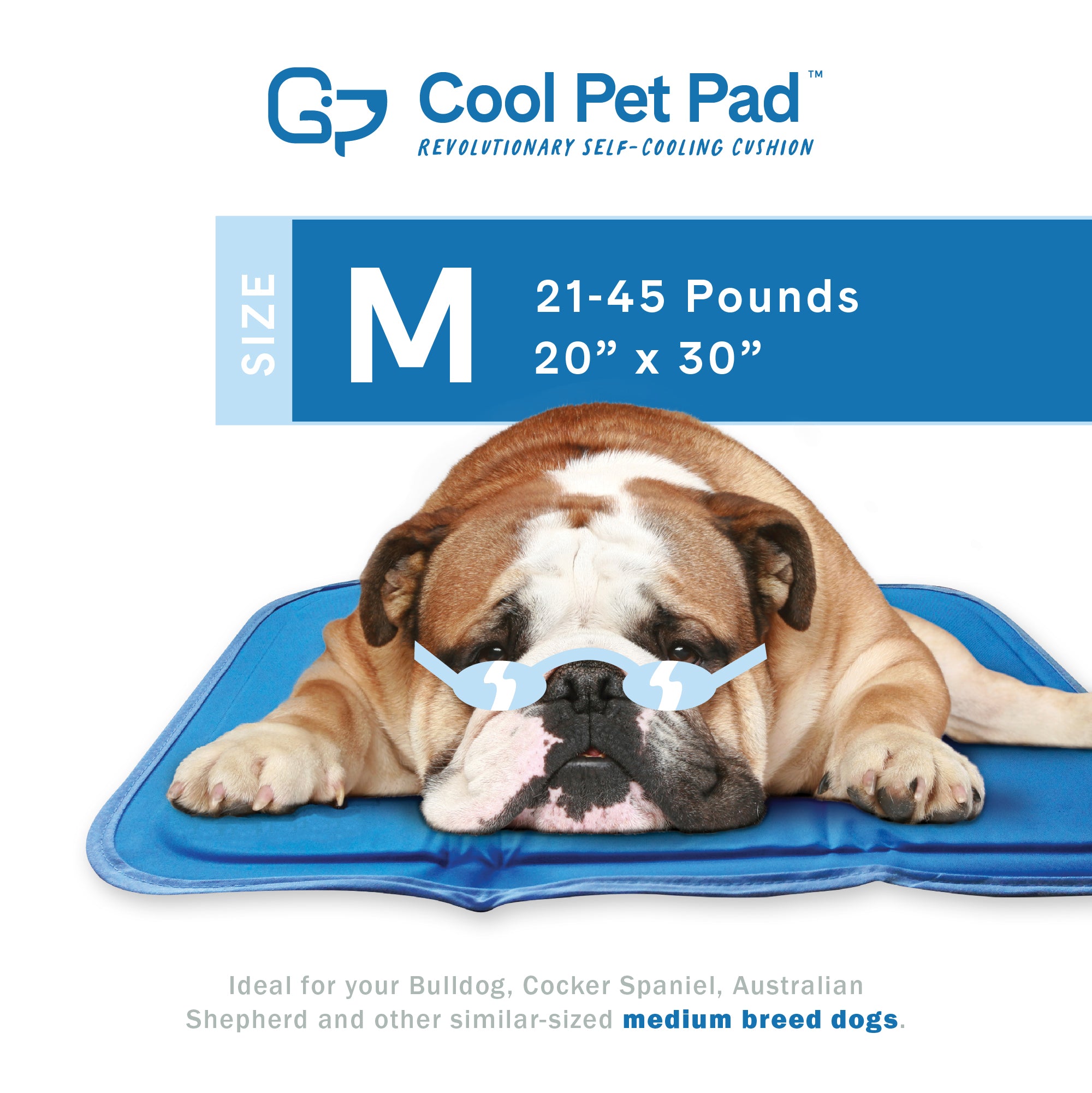The Green Pet Shop Dog Cooling Mat， Medium - Pressure-Activated Gel Dog Cooling Pad - This Pet Cooling Mat Keeps Dogs and Cats Comfortable， Avoid Overheating - Ideal for 21 - 45 Lb. Dogs