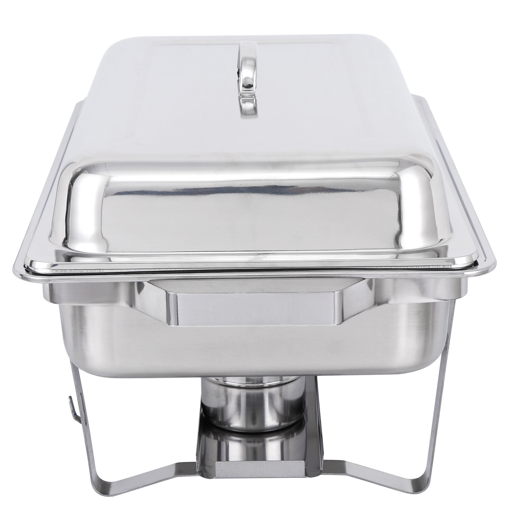 HomGarden 6 Pack 8QT Full Size Chafing Dish， Stainless Steel Chafer Buffet Food Warmer， Silver