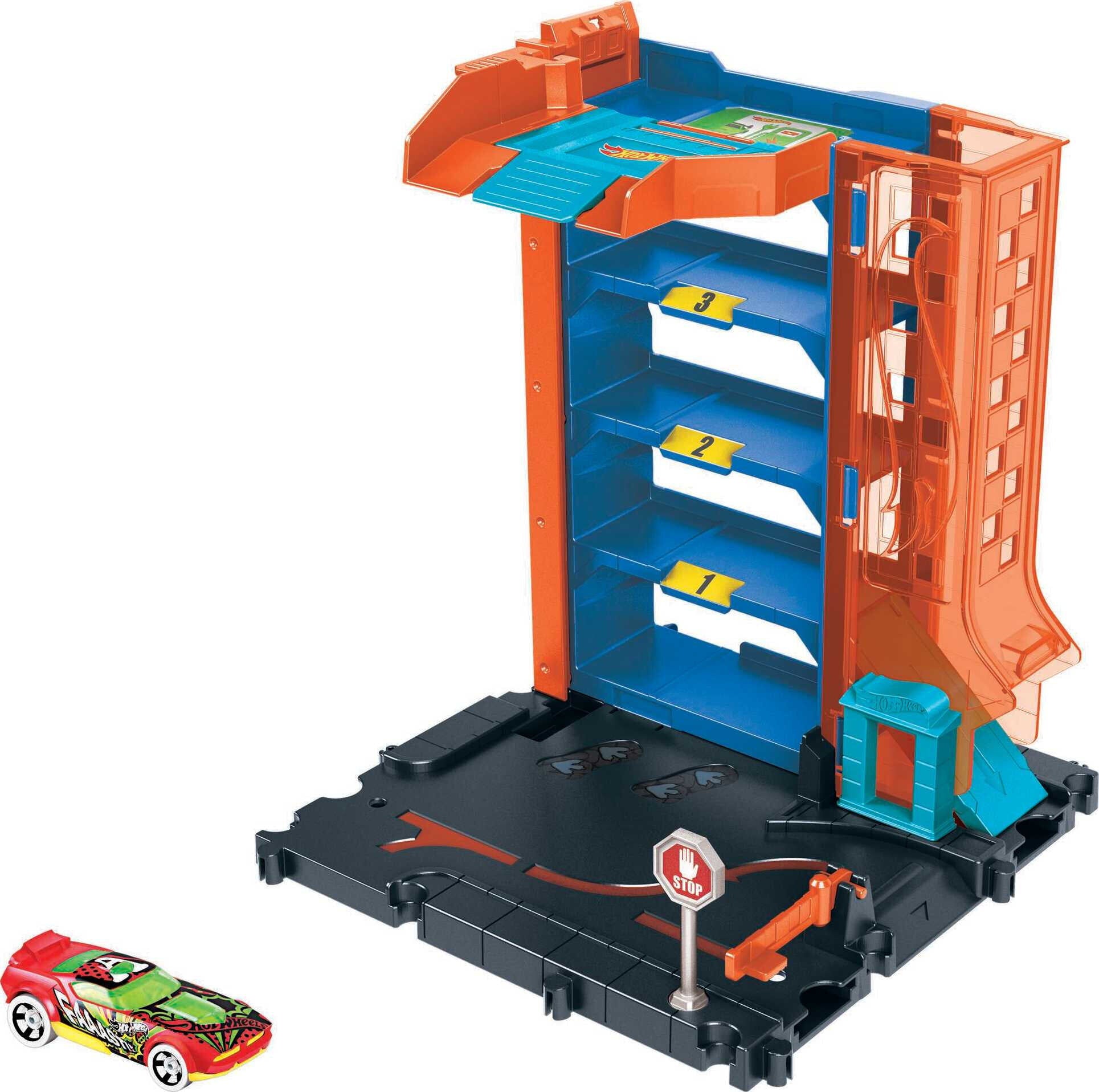 Hot Wheels City Downtown Car Park Playset， Gift for Kids Ages 4 to 8