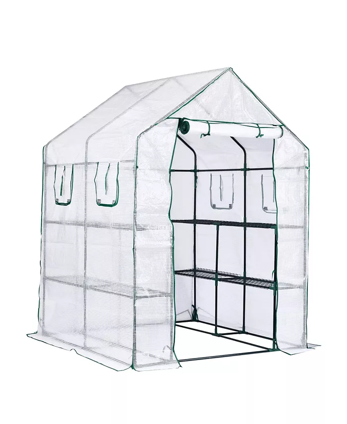 Garden Elements Personal Plastic Indoor Outdoor Standing Greenhouse For Seed Starting and Propagation， Frost Protection Clear， Large， 77 Inches x 56 I