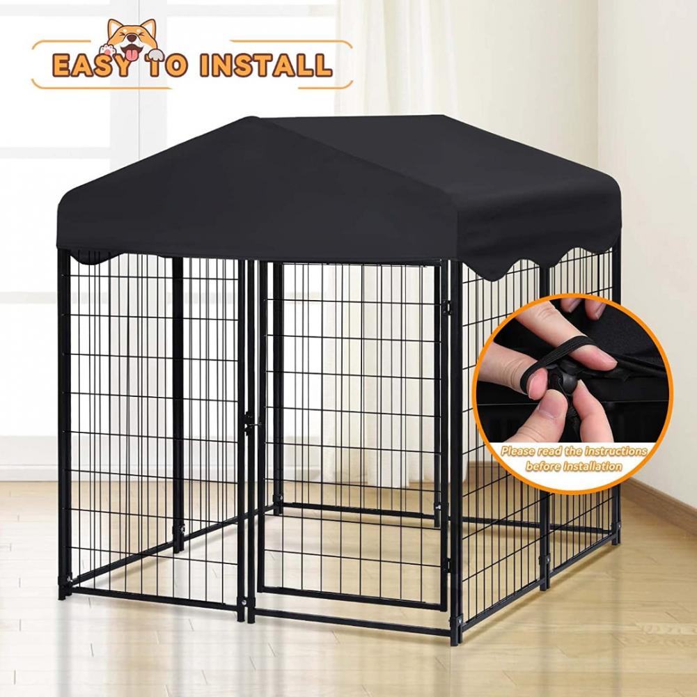 FINE MAKER Large Dog Kennel Dog House Heavy Duty Metal 50