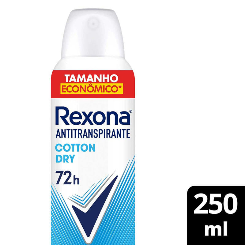 Desodorante Antitranspirante Aerosol Rexona Cotton Dry 250 ml