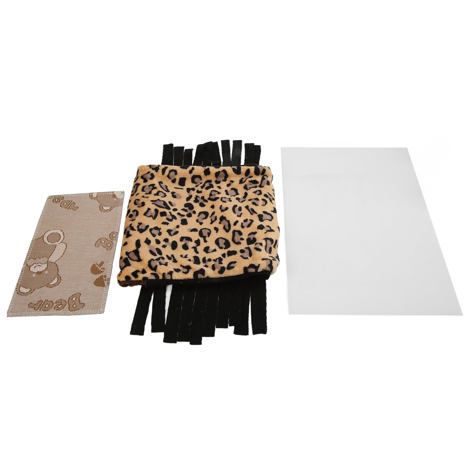 Pet Tunnel House， Shading Flannel Leopard Small Animal Hideaway Tube  For Hamster For Guinea Pig Black