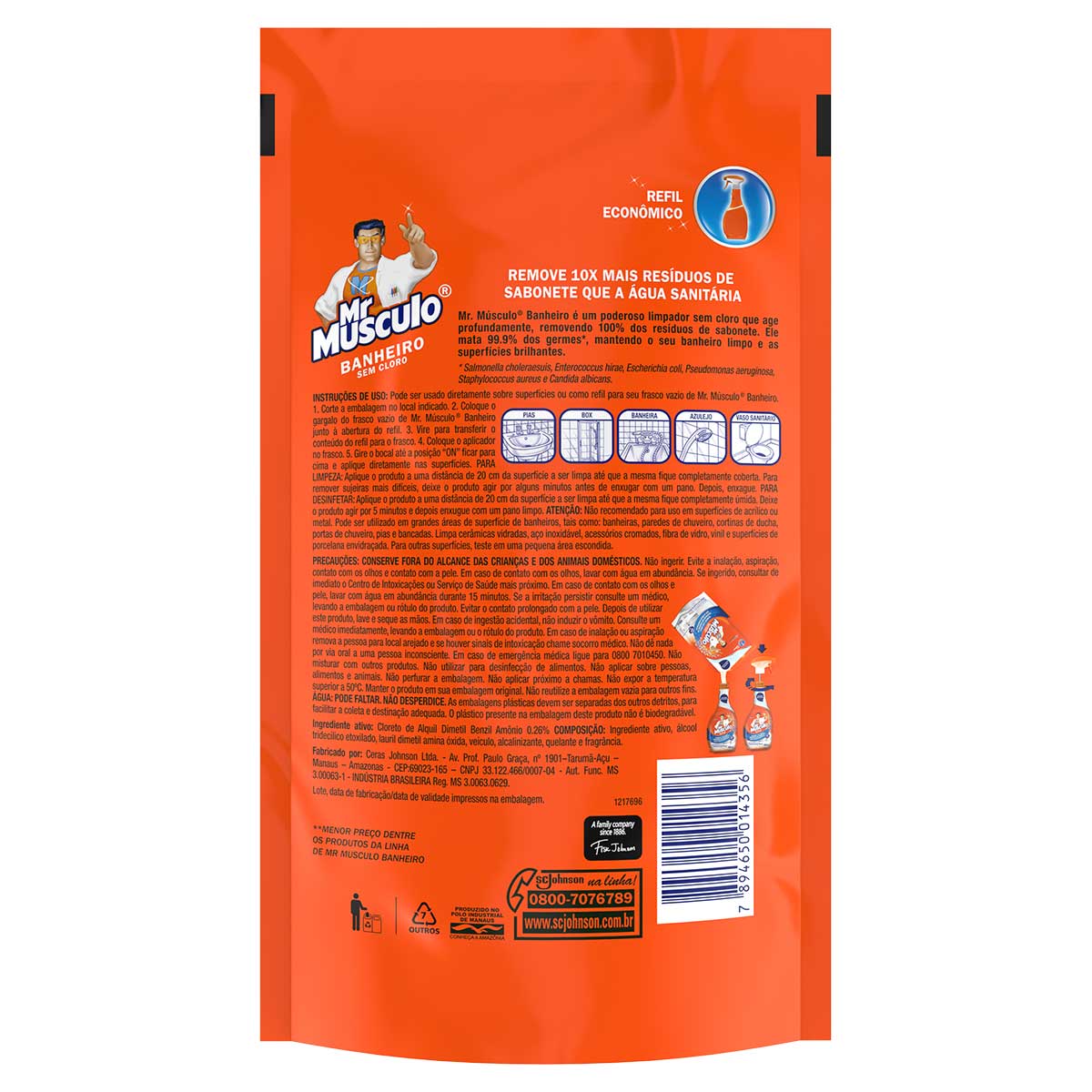 Limpador Mr Musculo Banheiro Total Refil 400ml Oferta Especial