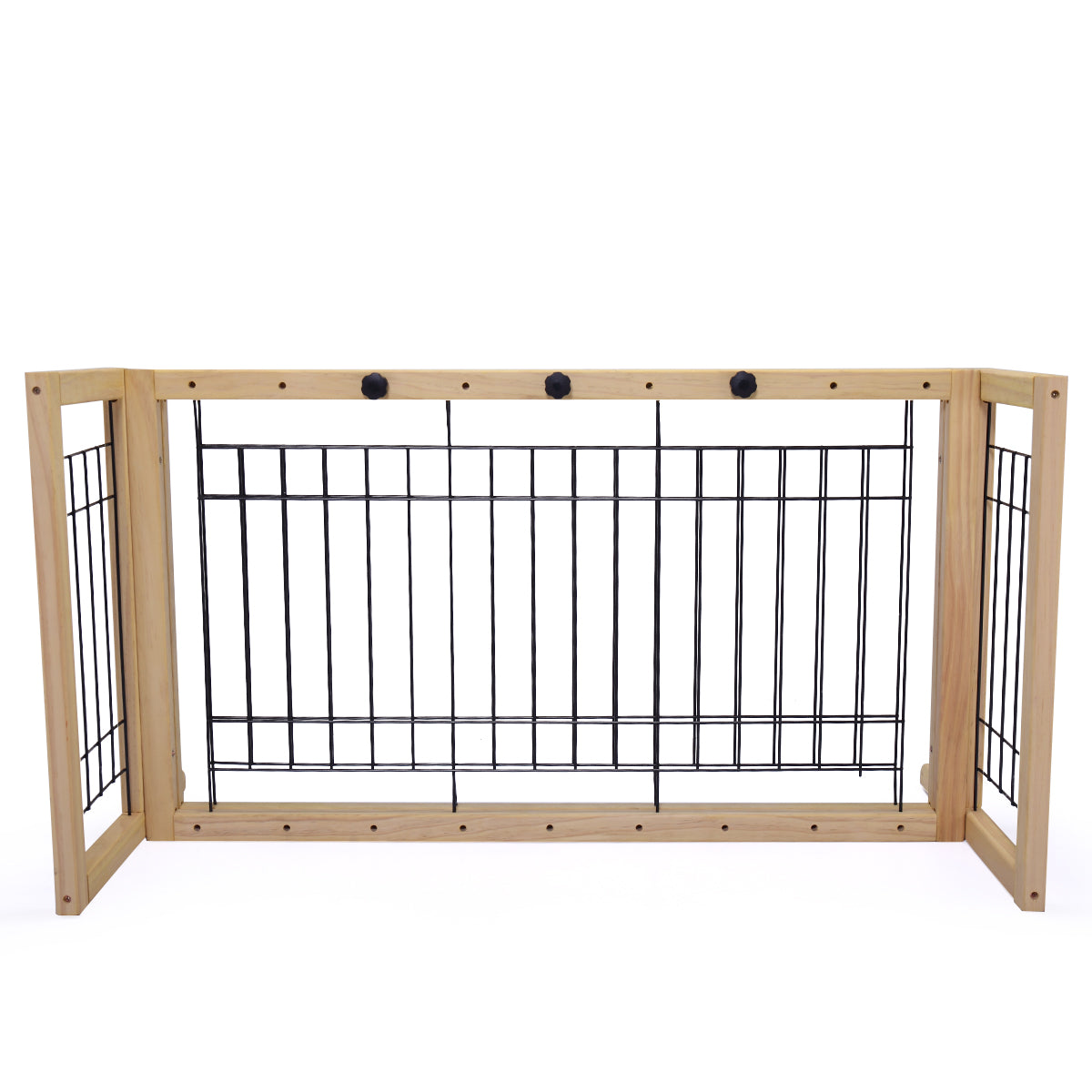 Adjustable Indoor Solid Wood Construction Pet Fence Gate Free Standing Dog Gate