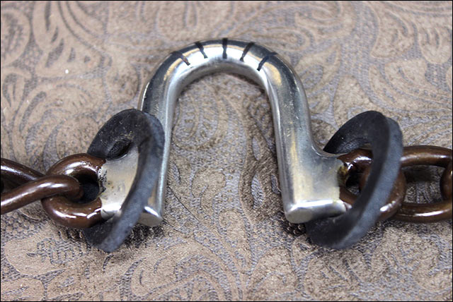 Hilason Antique Brown Roping Horse Bit High Port Correction Mouth W/Copper Inlay