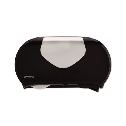 San Jamar Twin Jumbo Bath Tissue Dispenser  SJMR4070BKSS