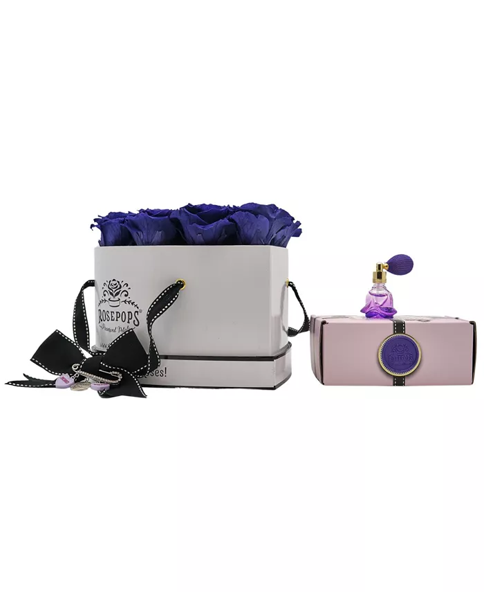 Rosepops Pop-Up Heart Shaped Real Grape Soda Roses with Trio of Loving Charms， Box of 13