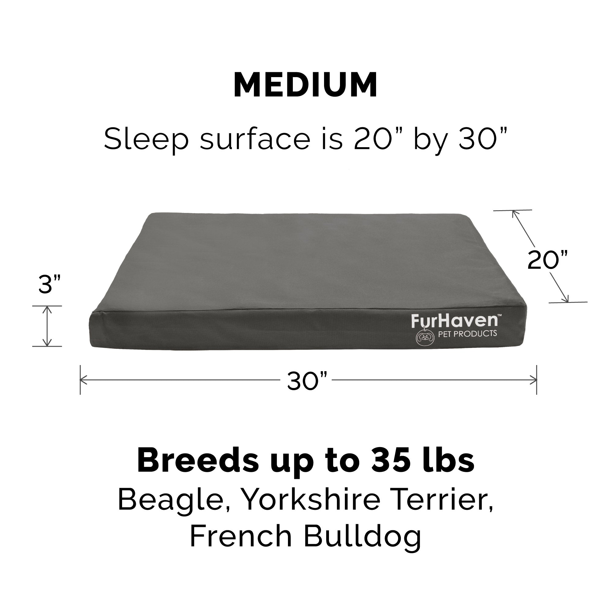 FurHaven Pet Products | Deluxe Cooling Gel Memory Foam Orthopedic Oxford Indoor/Outdoor Water-Resistant Pet Bed for Dogs and Cats， Stone Gray， Medium