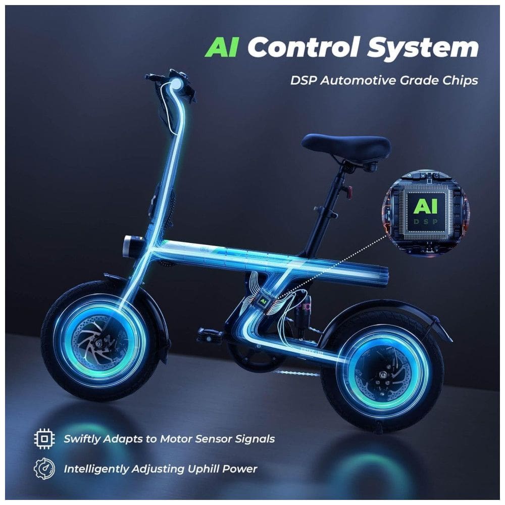 Mini Bicicleta Elétrica U1 isinwheel 500W | Velocidade Máx. 32 km/h | Autonomia até 40 km | Dobrável, Leve e Inteligente, Preta