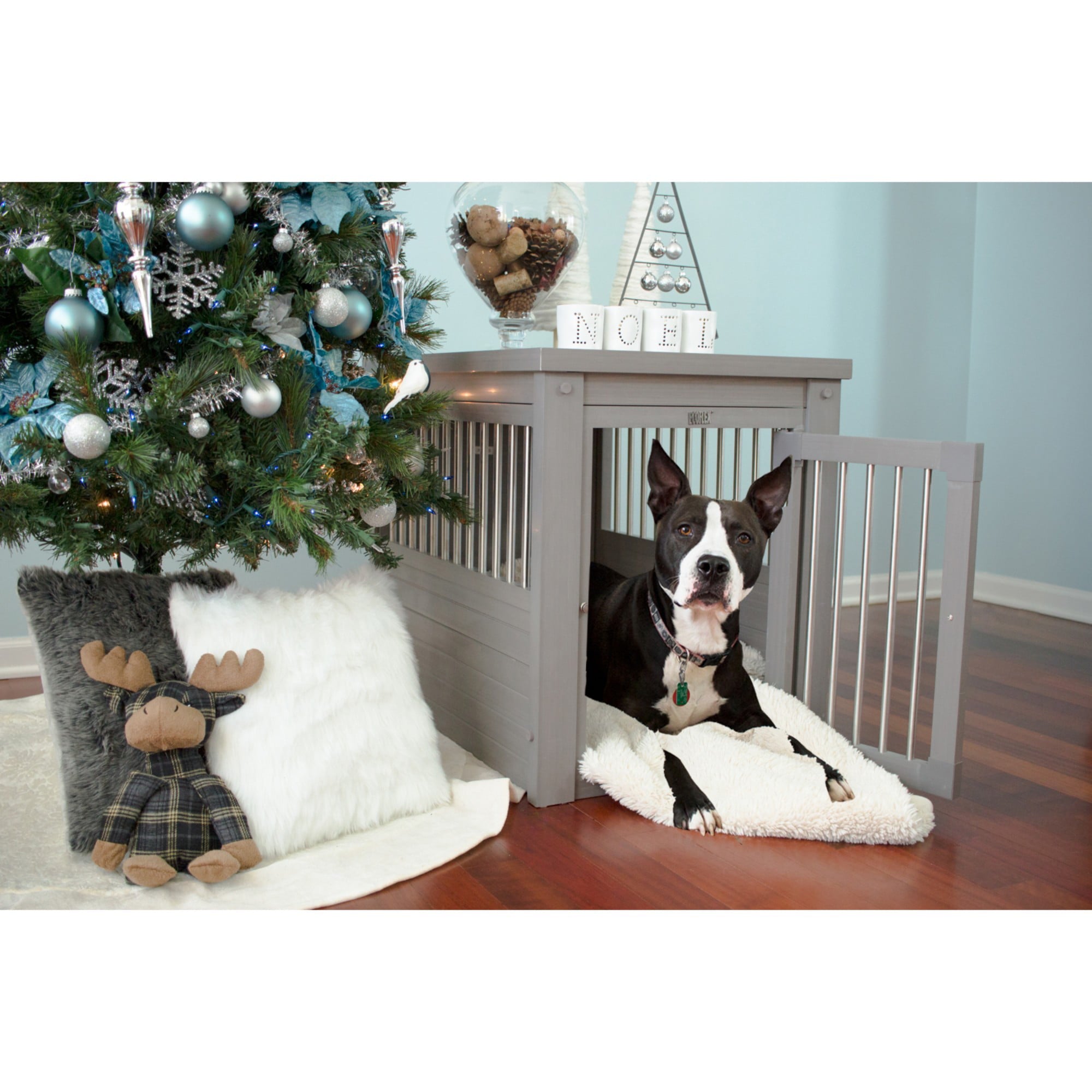 ECOFLEX Dog Crate End Table - Grey Medium