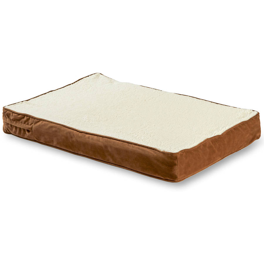 Happy Hounds Oscar Sherpa Orthopedic Dog Bed， Latte， Small (36 x 24 in.)