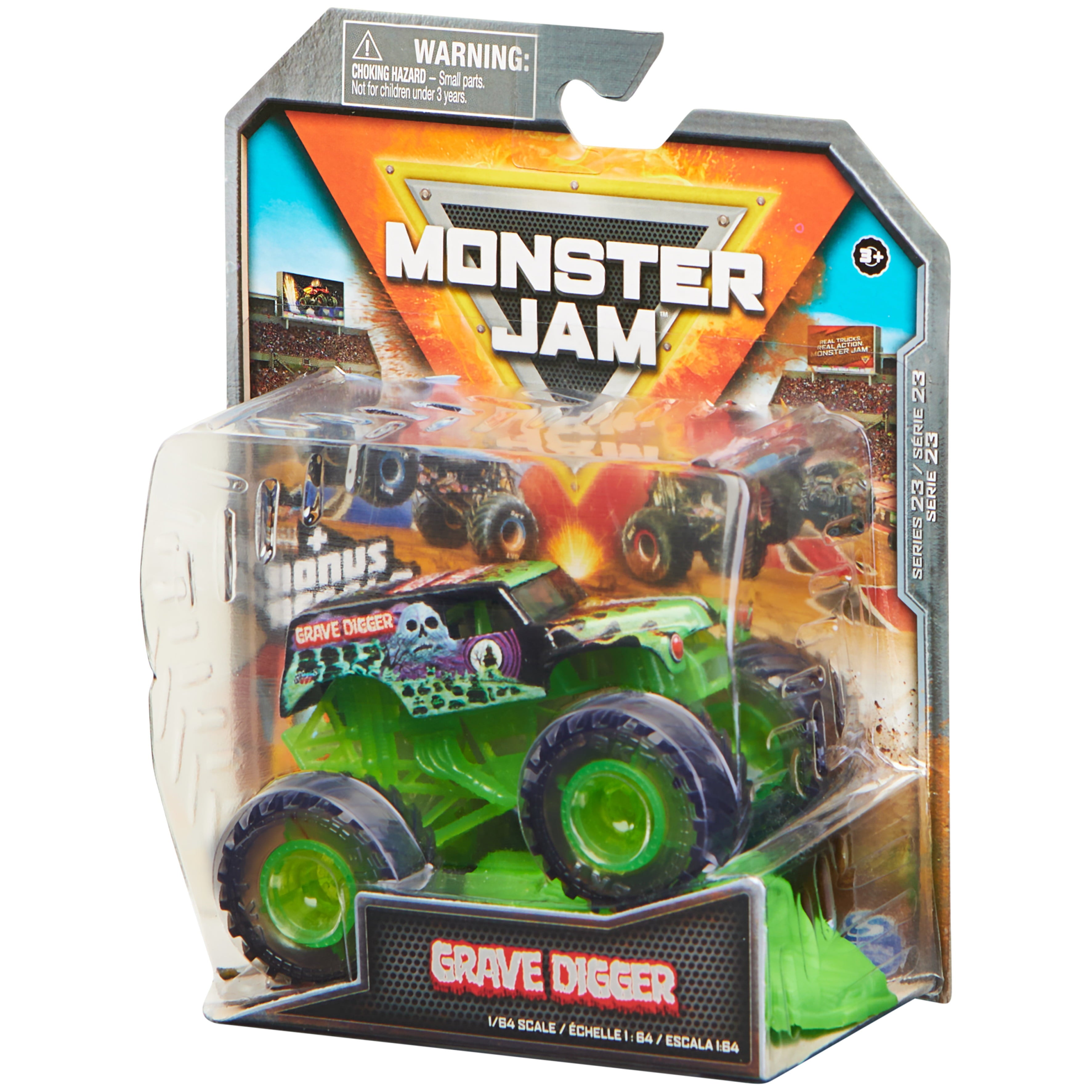 Monster Jam 1:64 Grave Digger Monster Truck， See-Thru Crew Series
