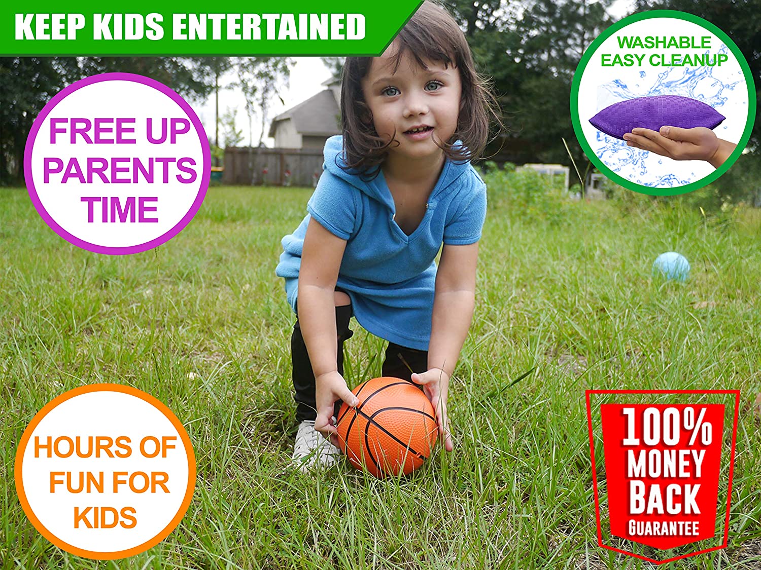 Set of 6 Sports Balls with 1 Pump - 5