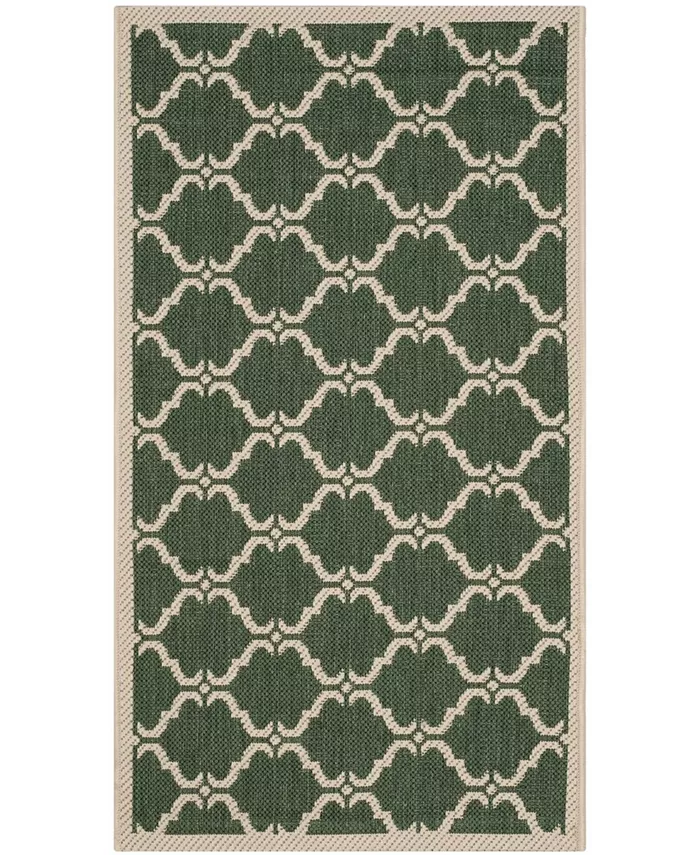 Safavieh Courtyard Dark Green and Beige 2' x 3'7