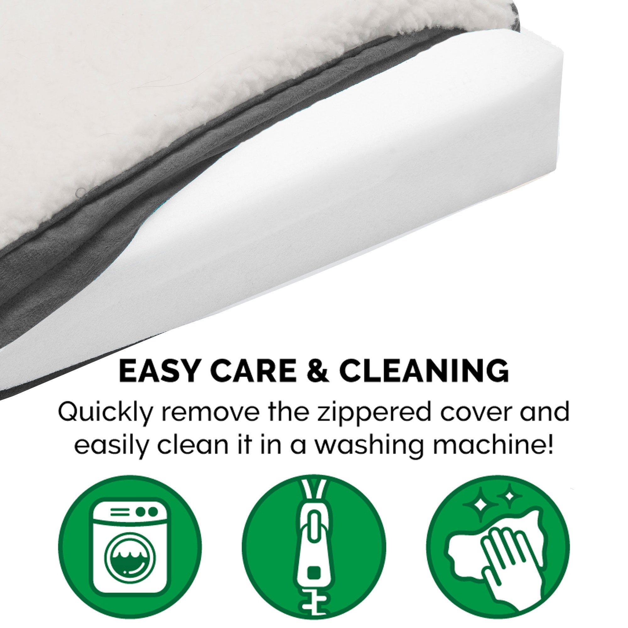 FurHaven Pet Products Faux Sheepskin and Suede Deluxe Orthopedic Dog Bed - Gray， Jumbo Plus