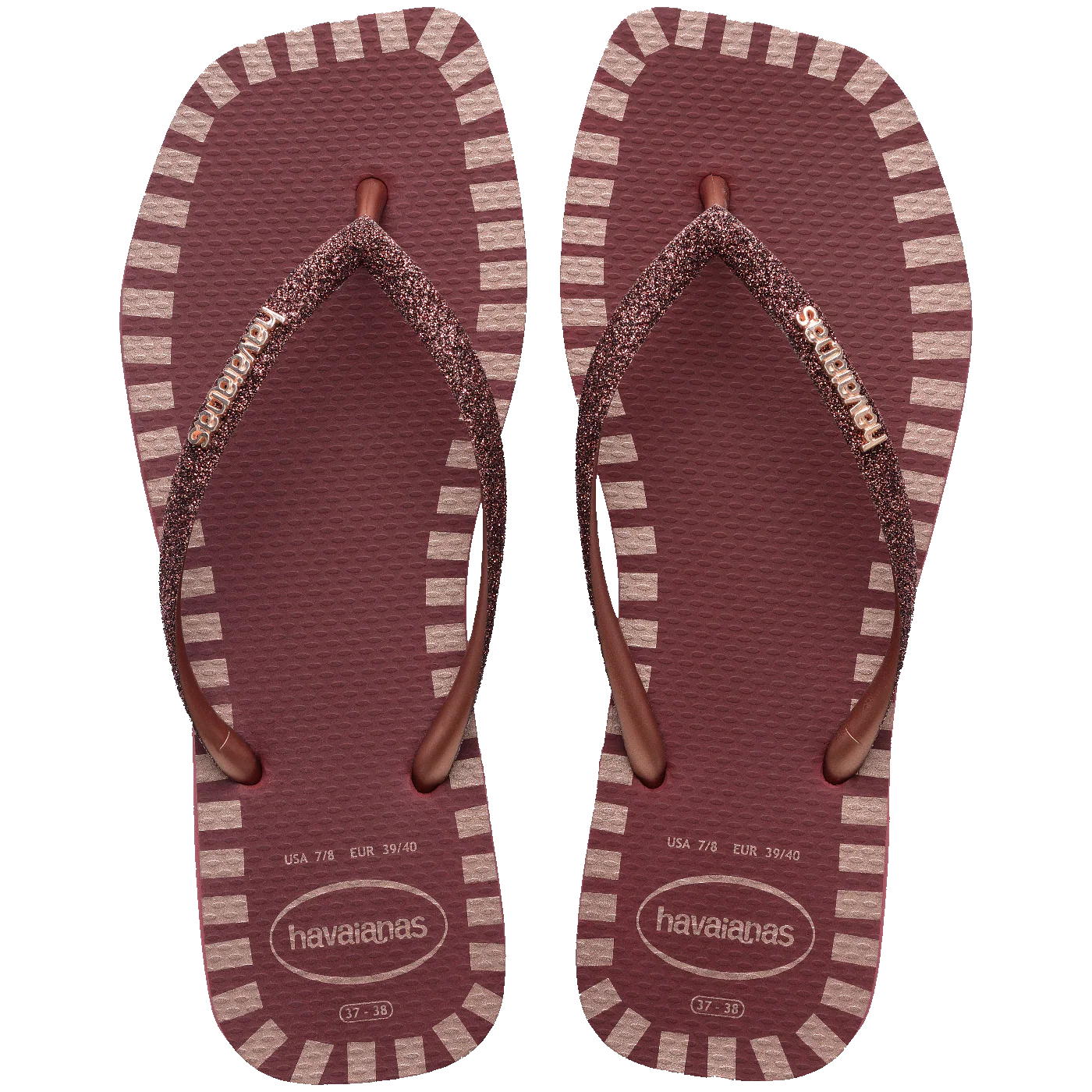 Chinelo Havaianas Slim Square Glitter Contour