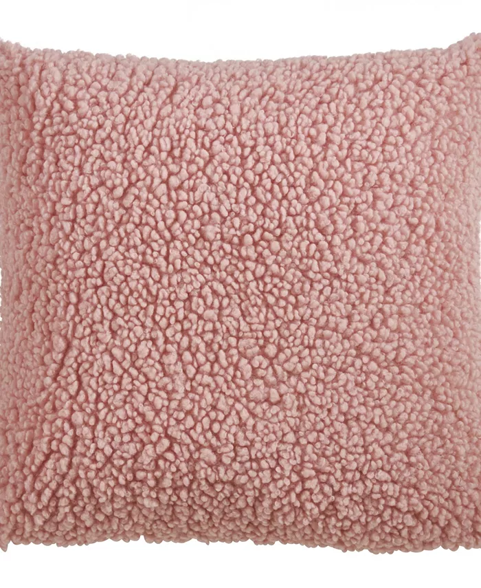 Saro Lifestyle Boucle Faux Fur Decorative Pillow， 18