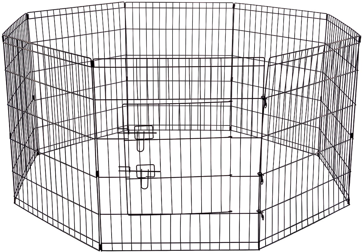 Paws and Pals Dog Playpen Hard Wire Grid Foldable Octagon - 24 Inch (SM)