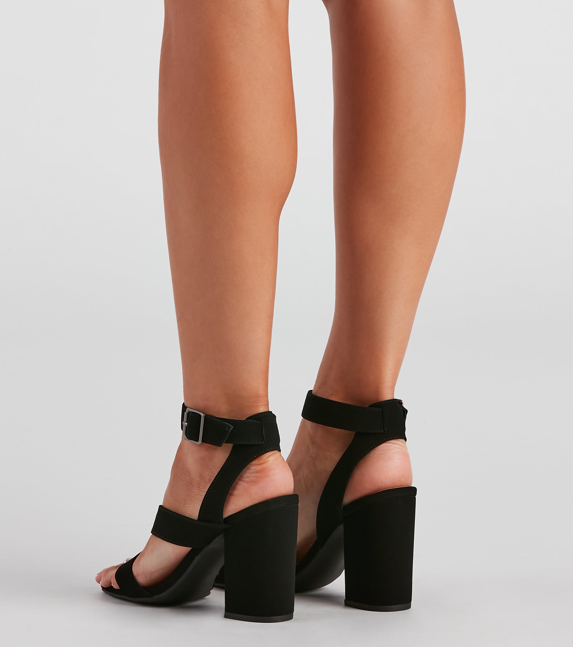 Step It Up Faux Nubuck Block Heels