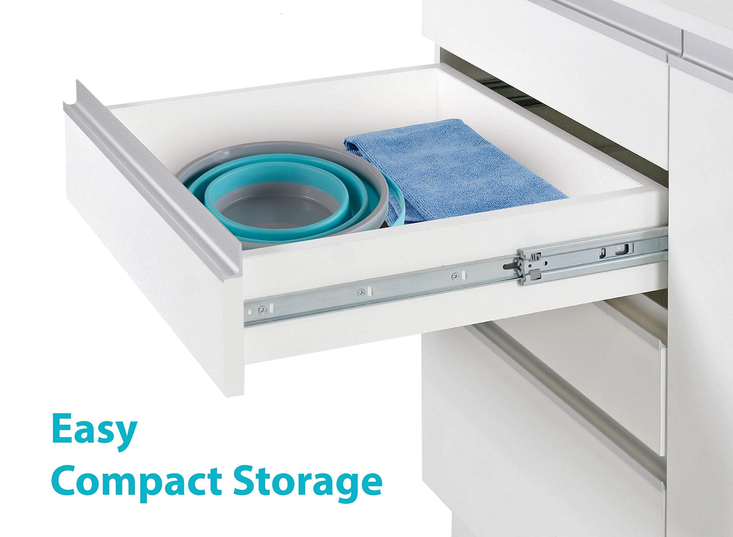 Top Race Foldable Pail Bucket Silicone Collapsible Bucket Multi Purpose 7 Liter, 2 Gallons (Pack of 2)