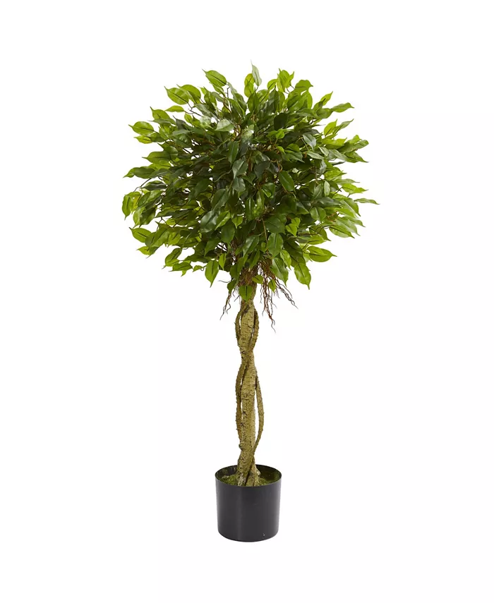 Nearly Natural 4' Ficus Topiary UV-Resistant Indoor Outdoor Artificial Tree